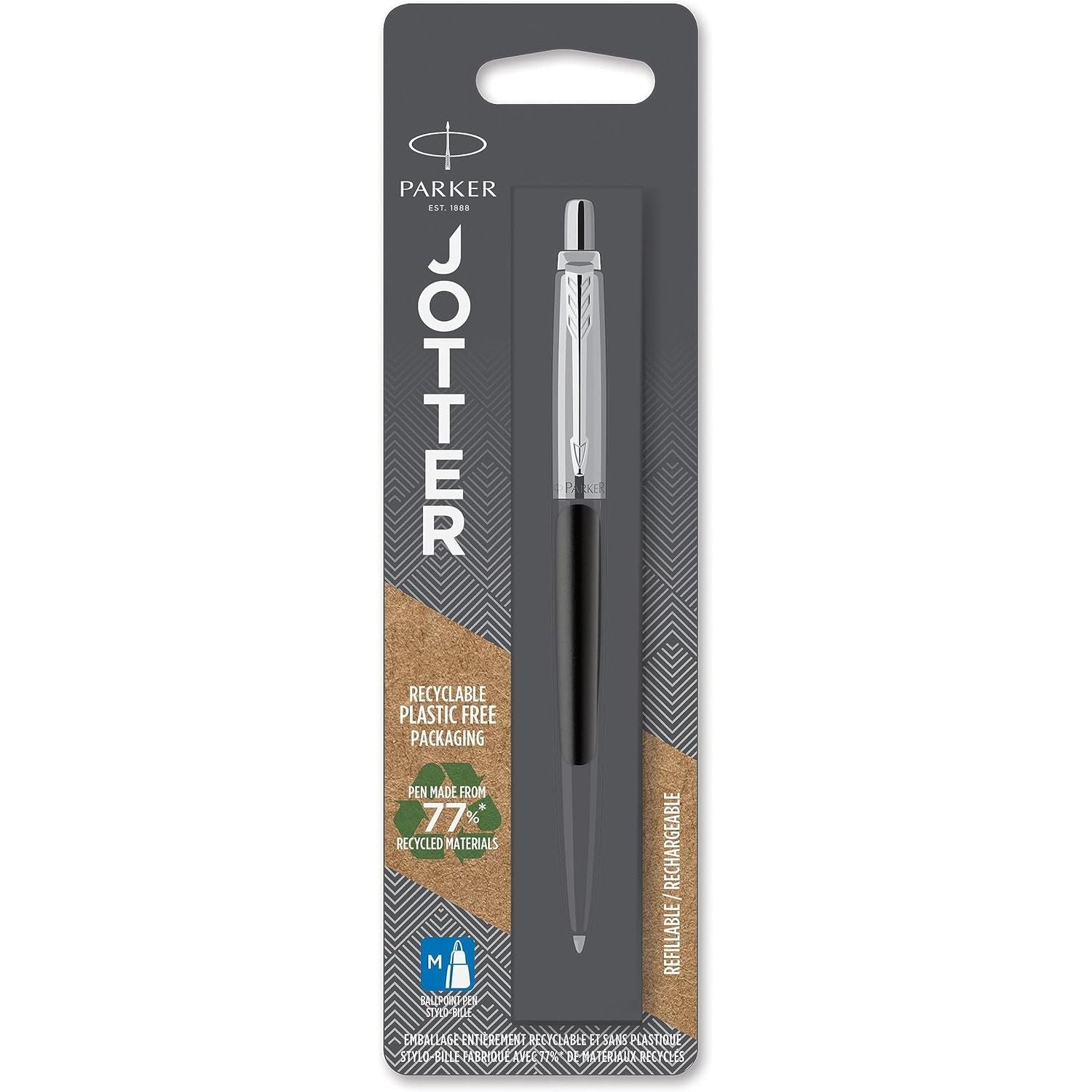 Buy Parker,Parker Jotter Ballpoint Pen: Bond Street Black with Chrome Trim | Medium Blue Ink - Gadcet UK | UK | London | Scotland | Wales| Near Me | Cheap | Pay In 3 | Ballpoint Pens